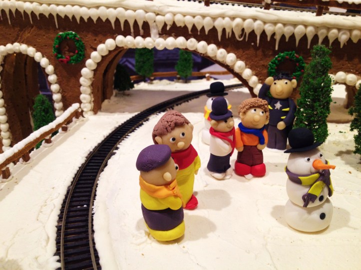 Gingerbread Village by Epicure at the Melbourne Town Hall, December 2012 - the "central station"